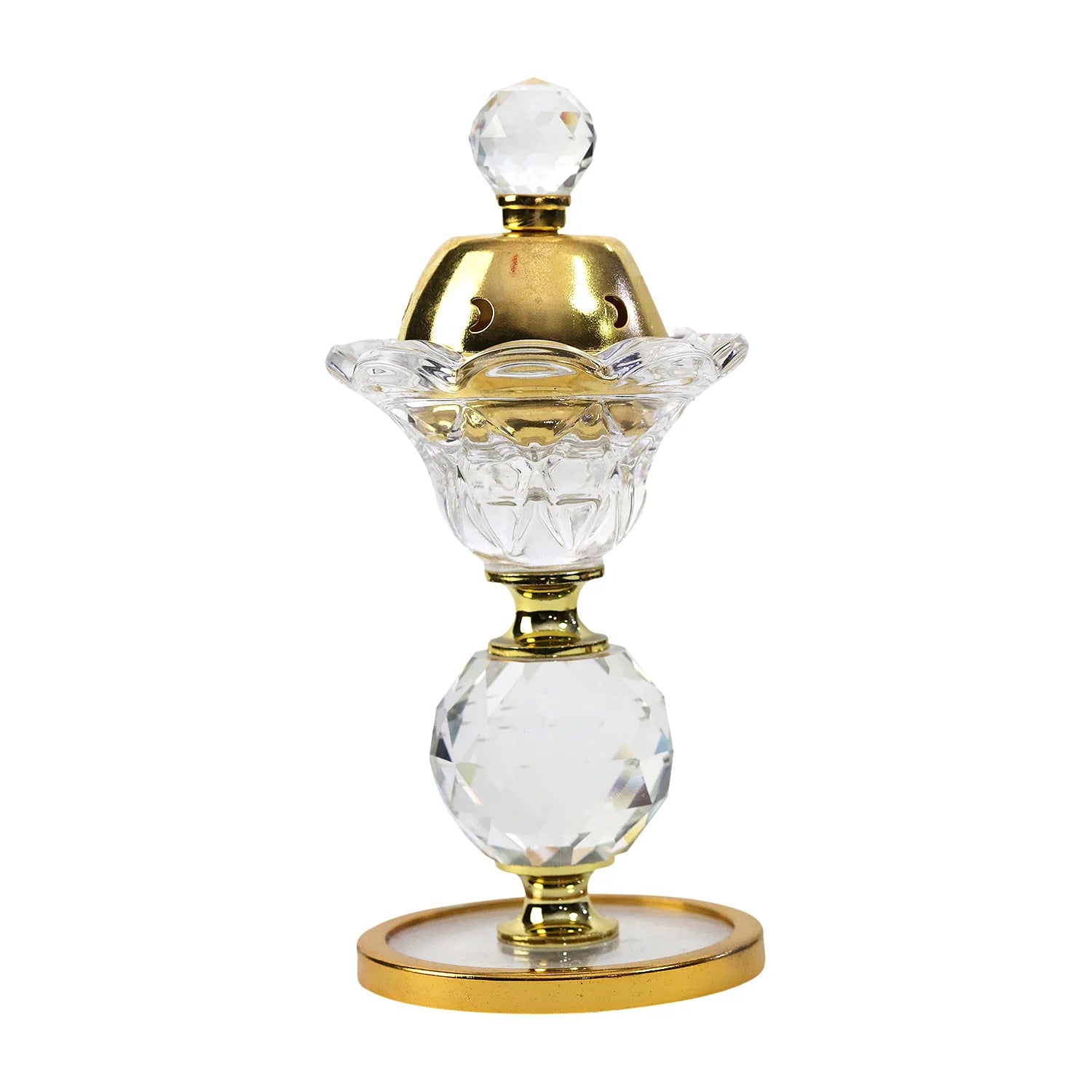 Luxury Crystal Glass Gold Ornament Incense Bakhoor Burner